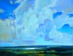 Clouds over Champlain Lookout, Oil, 14 x 18, $700, 2010